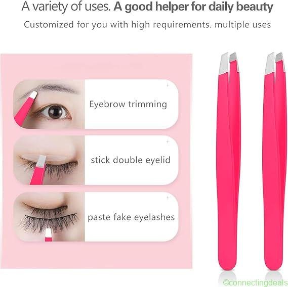 4-Piece Stainless Steel Eyebrow Tweezers Set