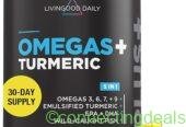 Omega 3 6 9 + Turmeric Softgels for Heart Health