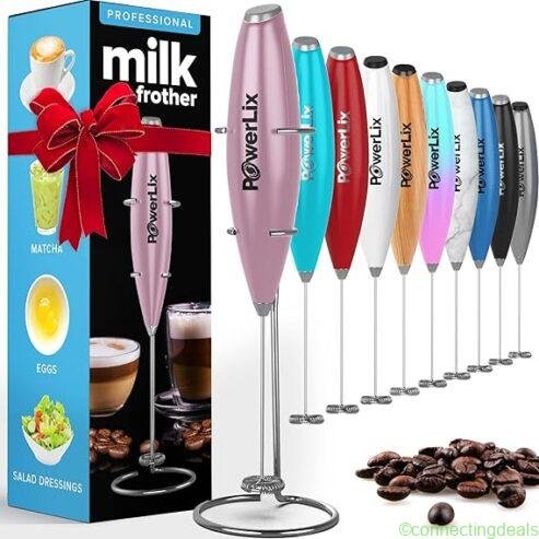 PowerLix Electric Milk Frother – Rose Pink