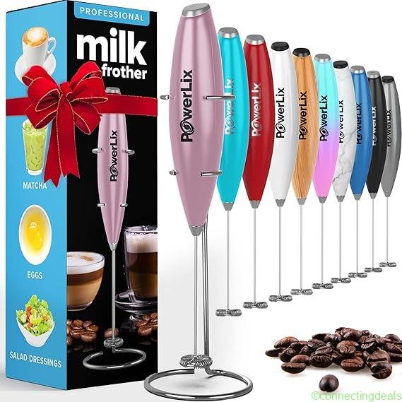 PowerLix Electric Milk Frother – Rose Pink