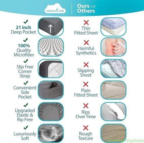 DreamCare King Size Cooling Bed Sheets