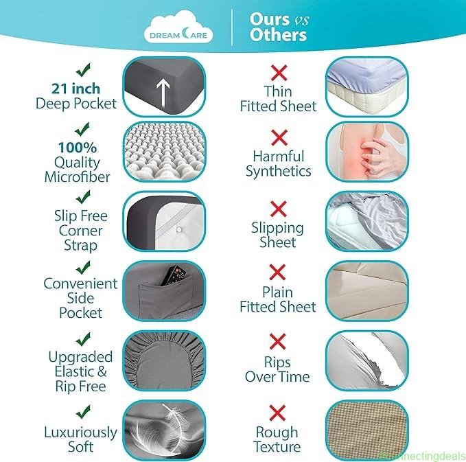 DreamCare King Size Cooling Bed Sheets