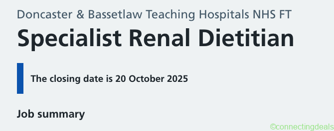 Renal Dietitian NHS UK Sponsorship