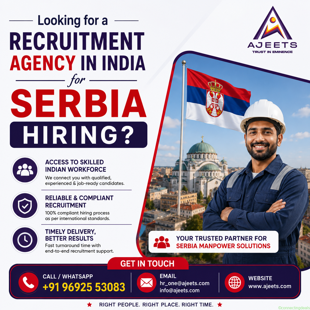 Looking for Recruitment Agency in India for Serbia