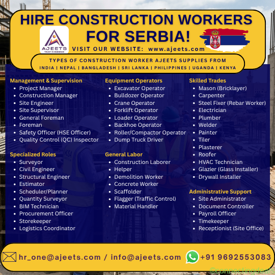 Hire Overseas Skilled Construction Workers