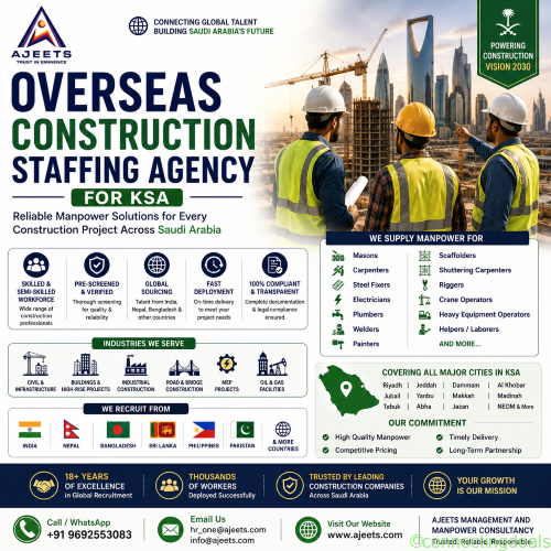 Best Overseas Construction Staffing Agency for KSA